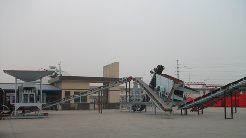 機制砂生產線試機中